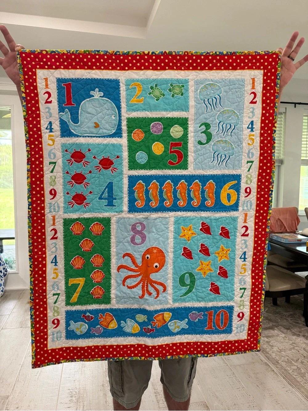 Kids Ocean Numbers Play Quilt - Multicolor